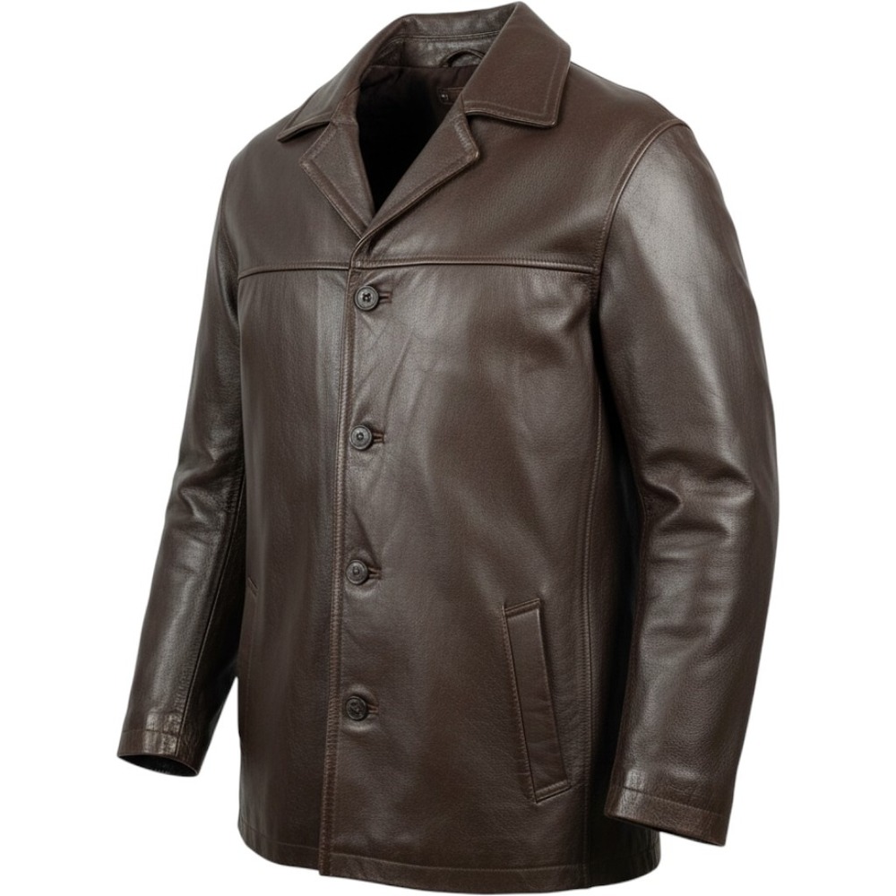 Wilsons Leather Mens Brown Thinsulate Insulated Car Coat Jacket Large RN69426